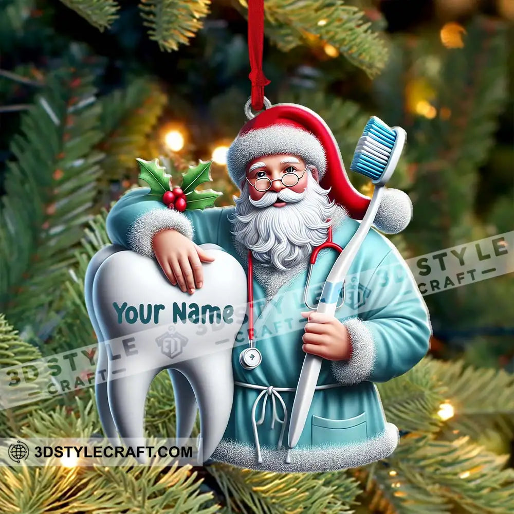 Santa Dentist Ornament Personalized