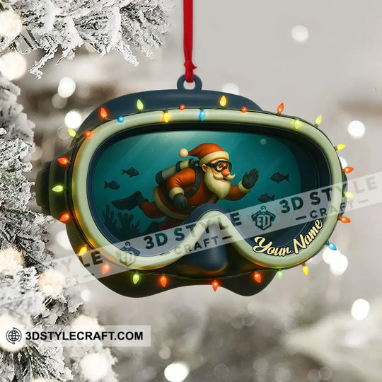 Santa Diving Home Decor, Christmas Ornament, Personalized Ornament style option 4