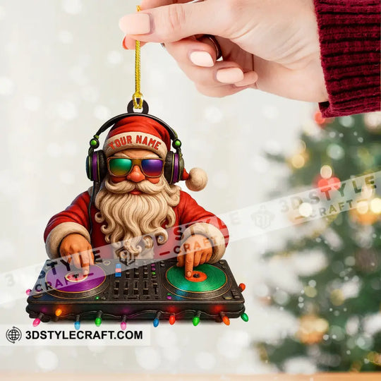 Santa DJ Christmas, Home Decor, Christmas Ornament, Personalized Ornament style option 2