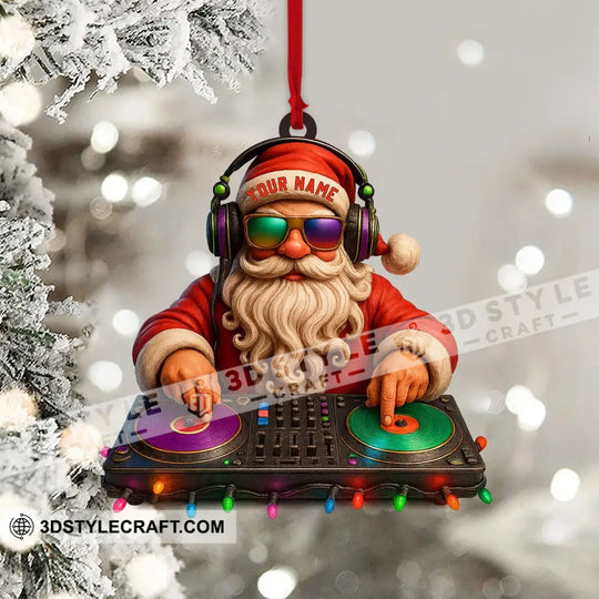Santa DJ Christmas, Home Decor, Christmas Ornament, Personalized Ornament style option 4