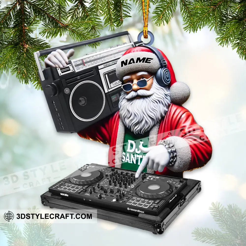 Santa Dj Ornament Personalized