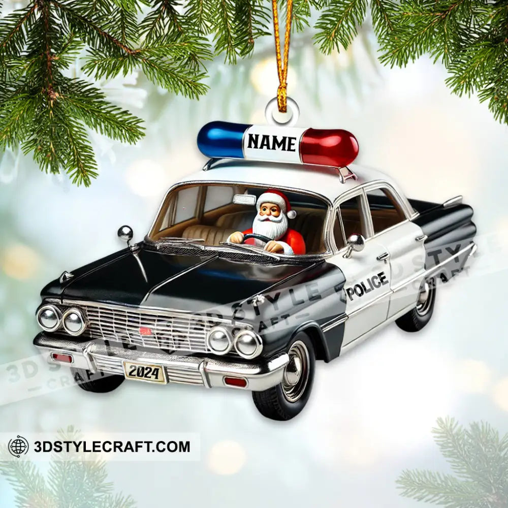 Santa Taxi Driver Christmas Ornament Personalized