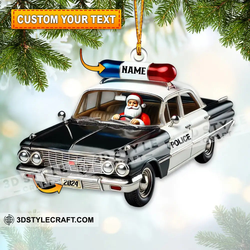 Santa Taxi Driver Christmas Ornament Personalized 3.54’’ / 1