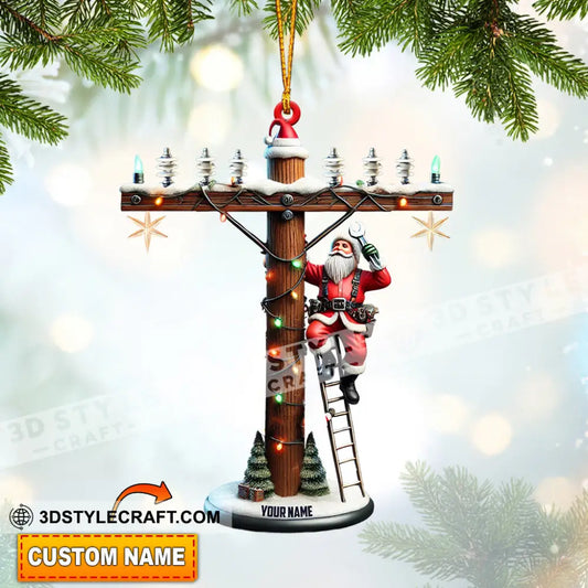 Santa Electrician Christmas Ornament Personalized 3.54’’ / 1