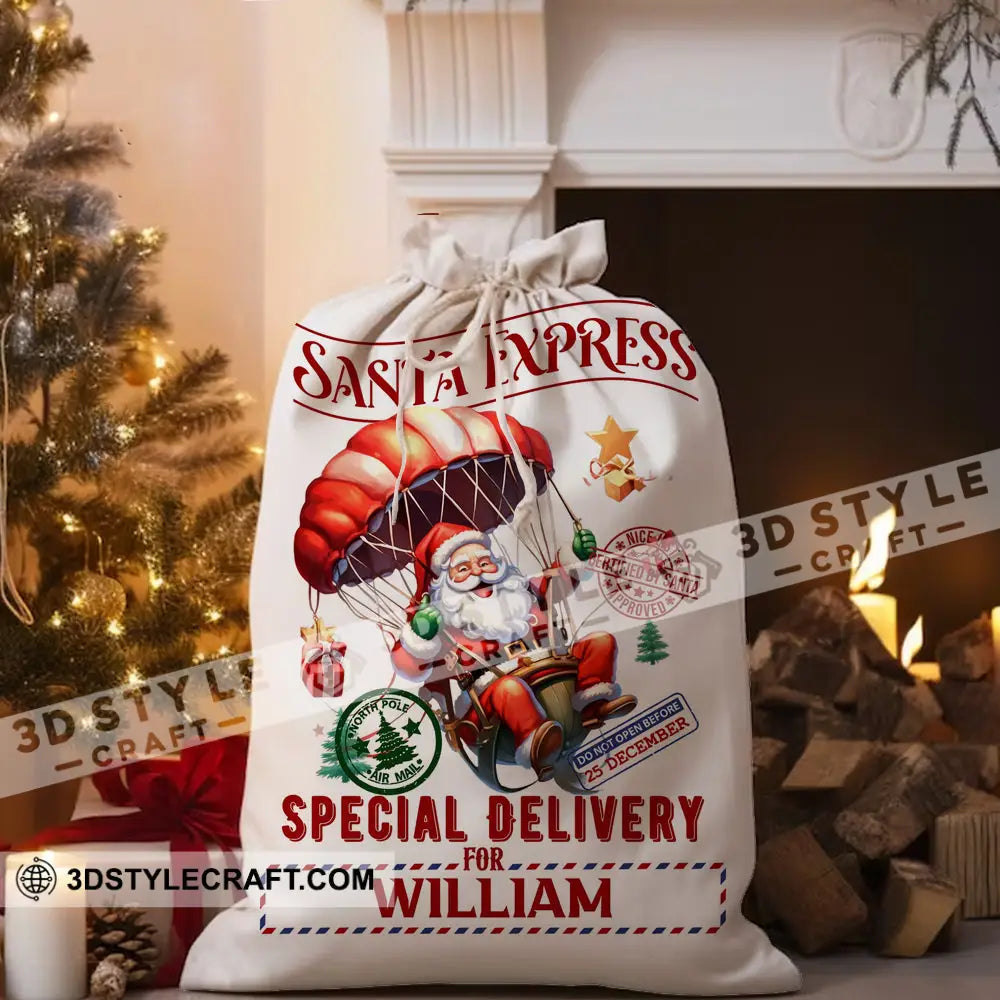 Santa Express Special For Custom Text Personalized String Bag Christmas Gift