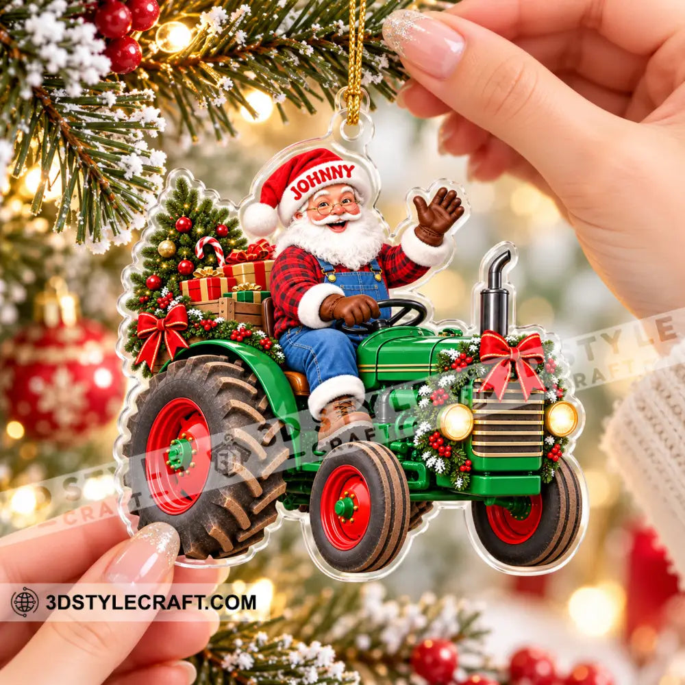 Santa Farmer Home Decor Christmas Ornament Personalized Ornament - Ornament