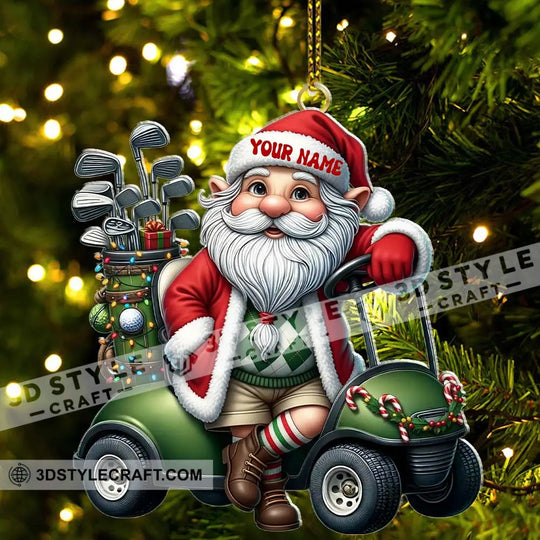 Santa Golf Car, Home Decor, Christmas Ornament, Personalized Ornament style option 4