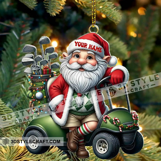 Santa Golf Car, Home Decor, Christmas Ornament, Personalized Ornament style option 3