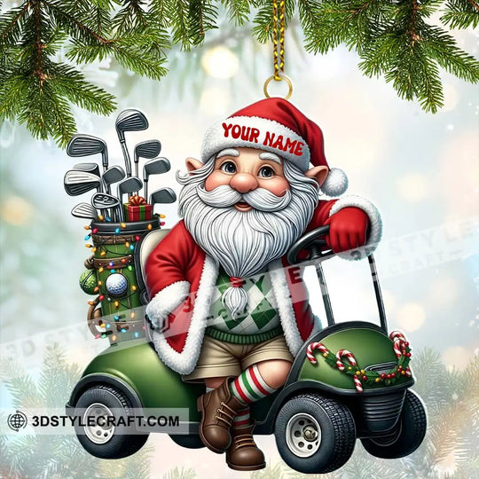 Santa Golf Car, Home Decor, Christmas Ornament, Personalized Ornament style option 2