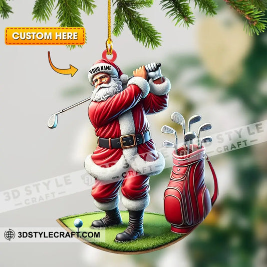 Santa Golf Christmas Ornament Personalized 3.54’’ / 1