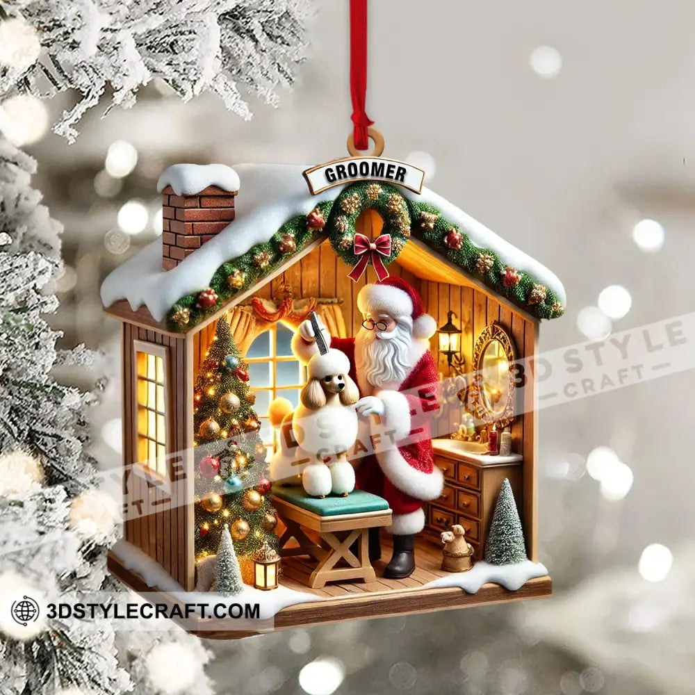 Santa Groomer Home Decor Christmas Ornament Personalized