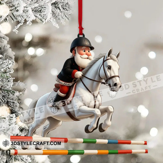 Santa Horse Racing Home Decor, Christmas Ornament, Personalized Ornament style option 4