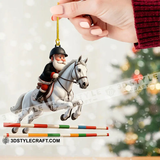 Santa Horse Racing Home Decor, Christmas Ornament, Personalized Ornament style option 2