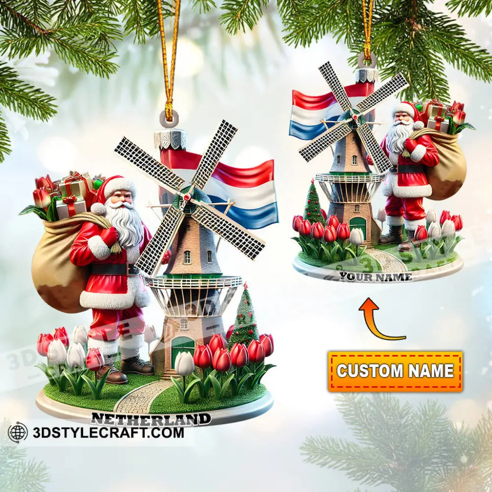 Santa Netherlands Christmas Ornament Personalized 3.54’’ / 1