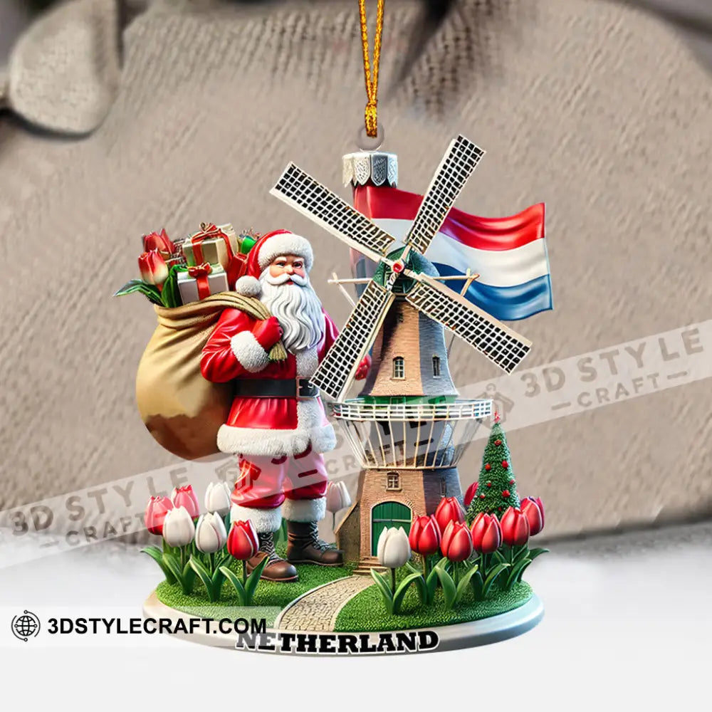 Santa Netherlands Christmas Ornament Personalized