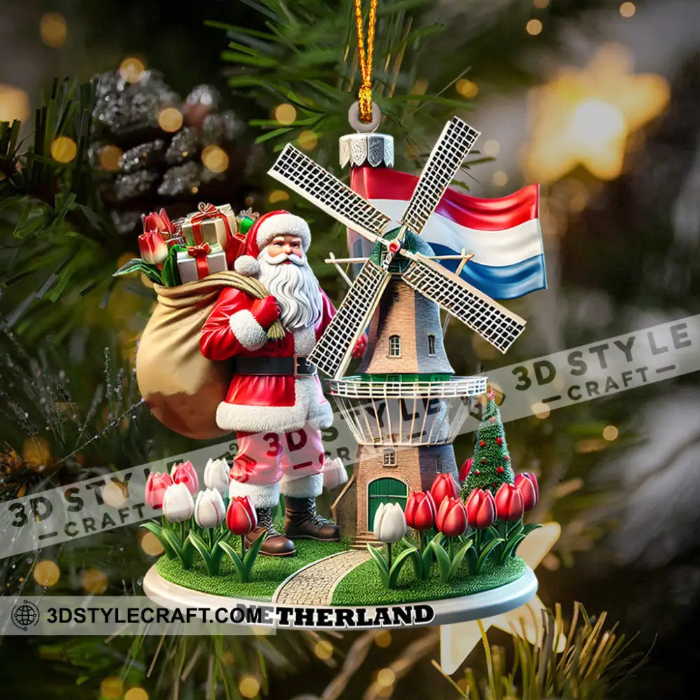 Santa Netherlands Christmas Ornament Personalized