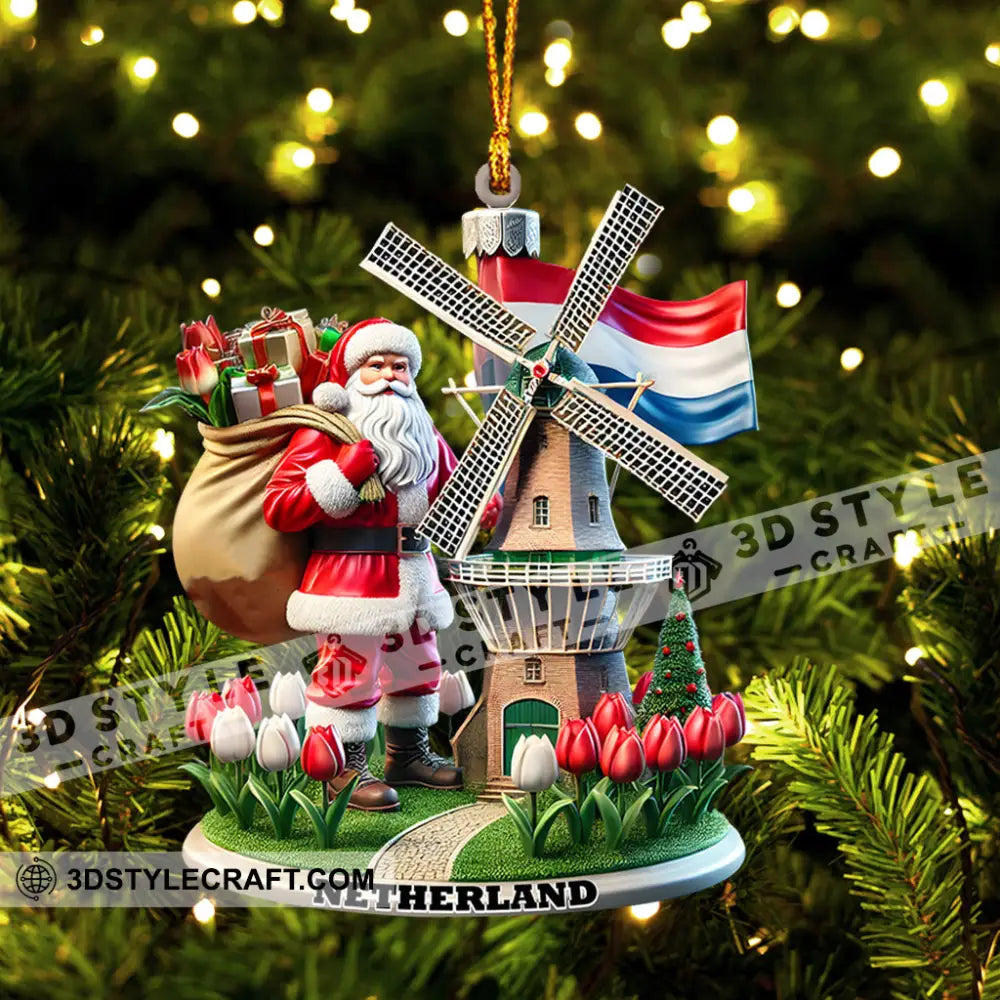 Santa Netherlands Christmas Ornament Personalized