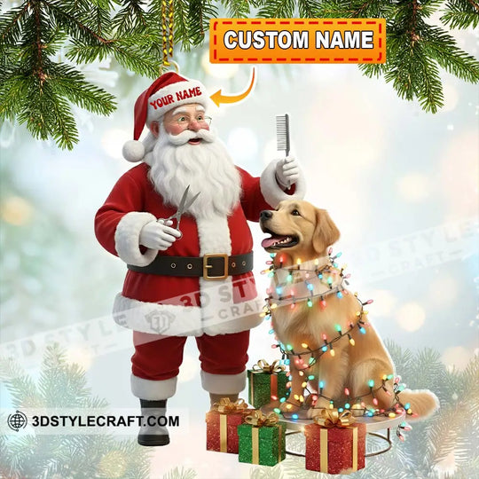 Santa Pet Grooming Home Decor, Christmas Ornament, Personalized Ornament style option 1