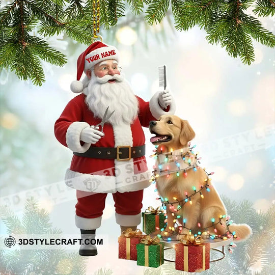 Santa Pet Grooming Home Decor, Christmas Ornament, Personalized Ornament style option 4