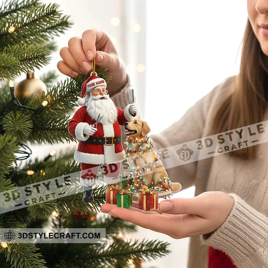 Santa Pet Grooming Home Decor, Christmas Ornament, Personalized Ornament style option 2