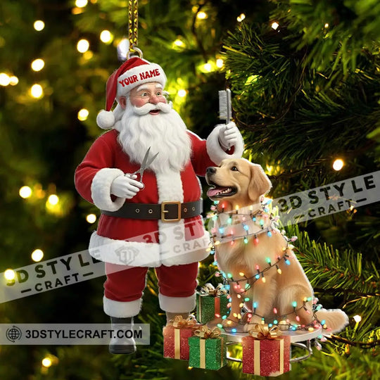 Santa Pet Grooming Home Decor, Christmas Ornament, Personalized Ornament style option 3