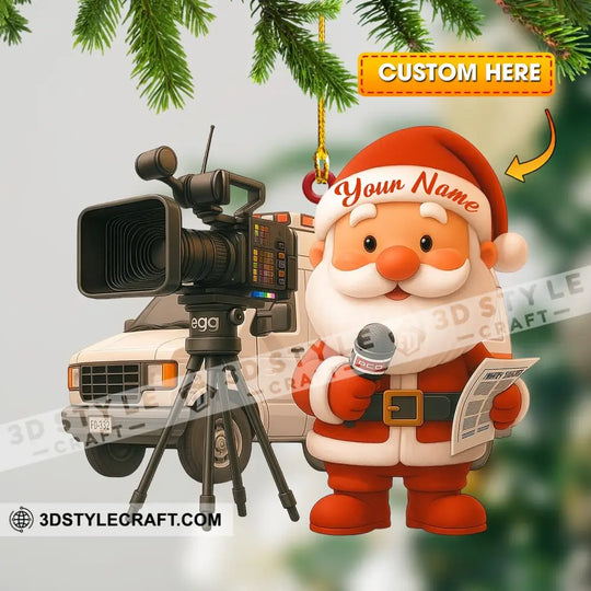 Santa Photographer Home Decor, Christmas Ornament, Personalized Ornament style option 1