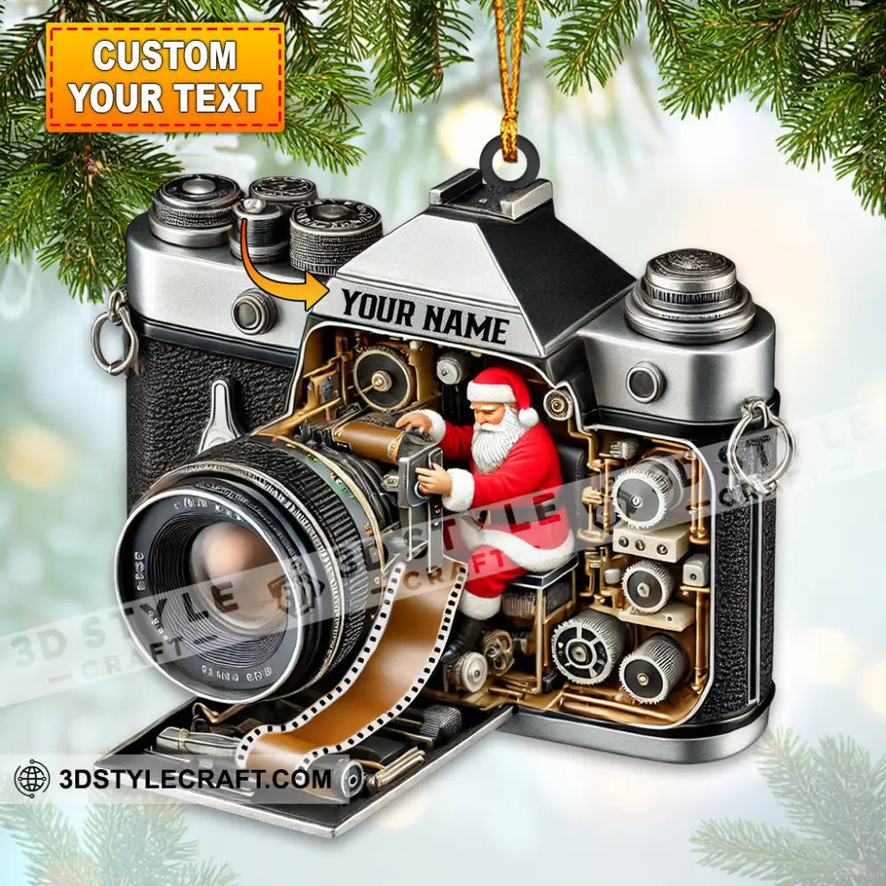 Santa Photographer Home Decor Christmas Ornament Personalized 3.54’’ / 1