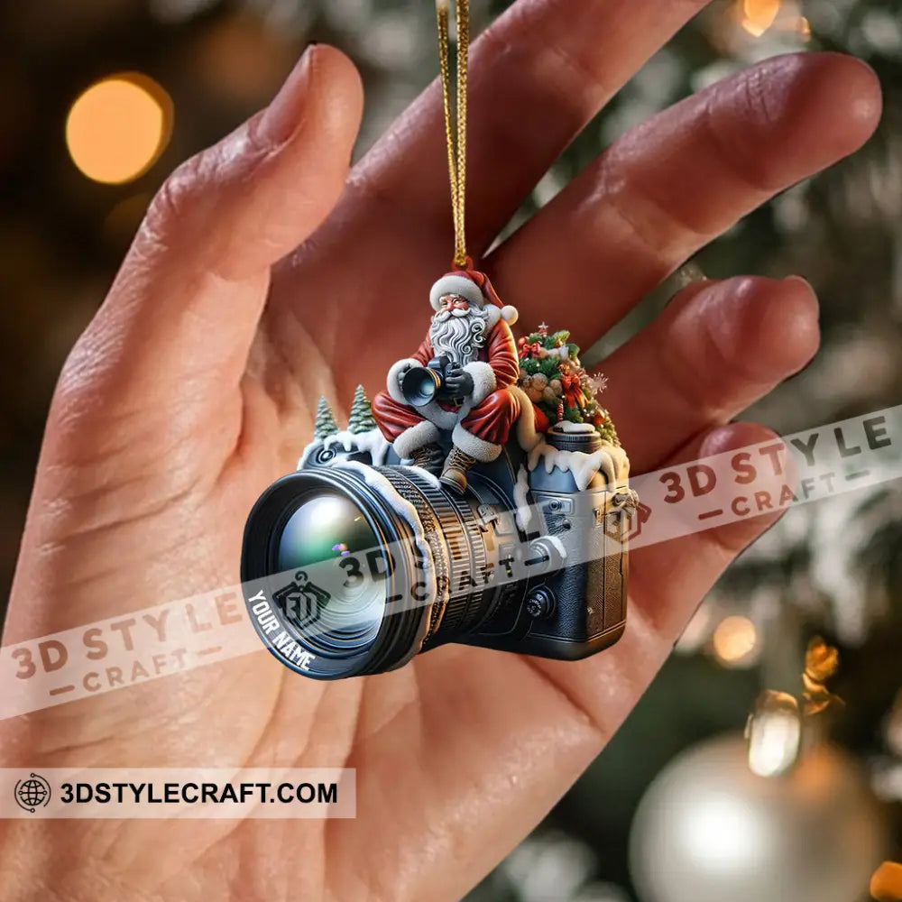 Santa Photographer Home Decor Christmas Ornament Personalized