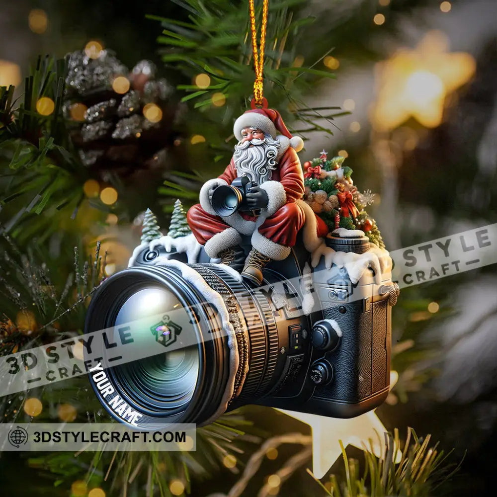 Santa Photographer Home Decor Christmas Ornament Personalized