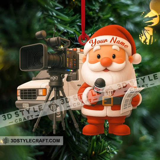 Santa Photographer Home Decor, Christmas Ornament, Personalized Ornament style option 4