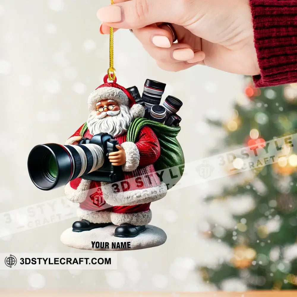 Santa Photographer Home Decor Christmas Ornament Personalized