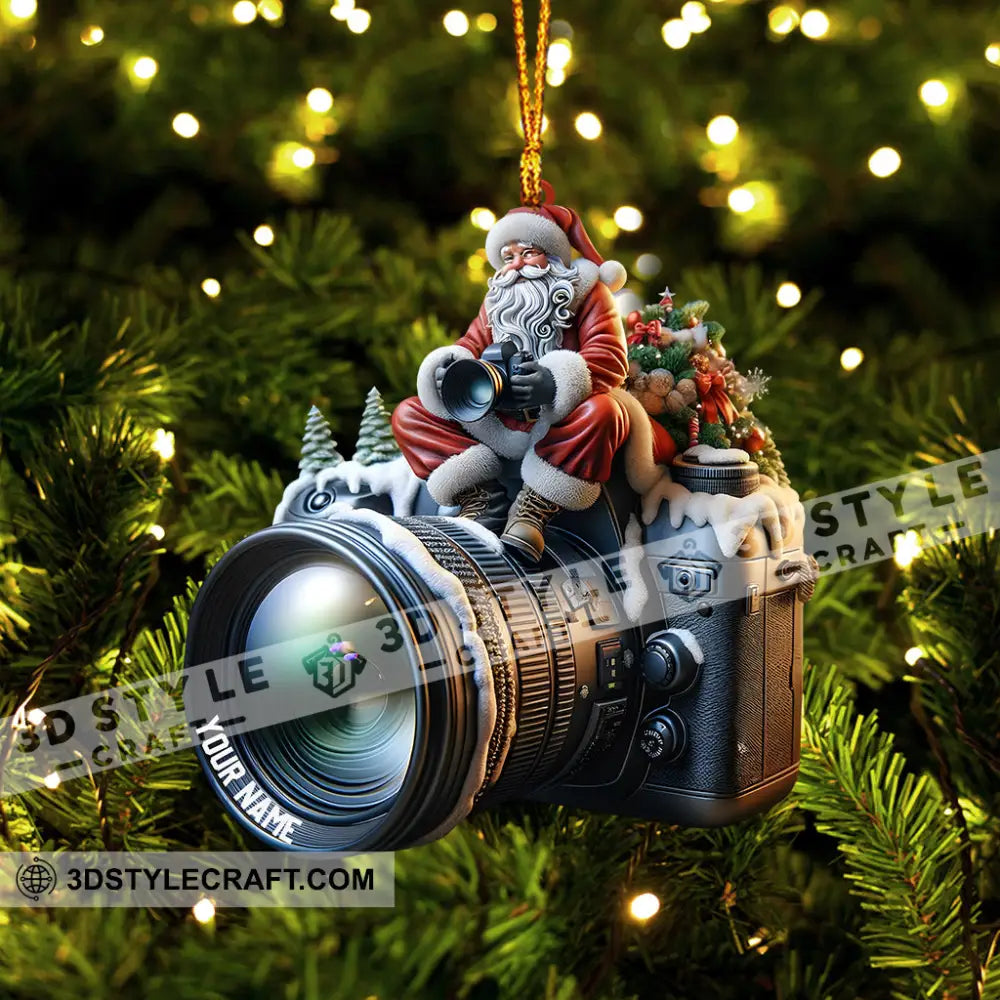 Santa Photographer Home Decor Christmas Ornament Personalized