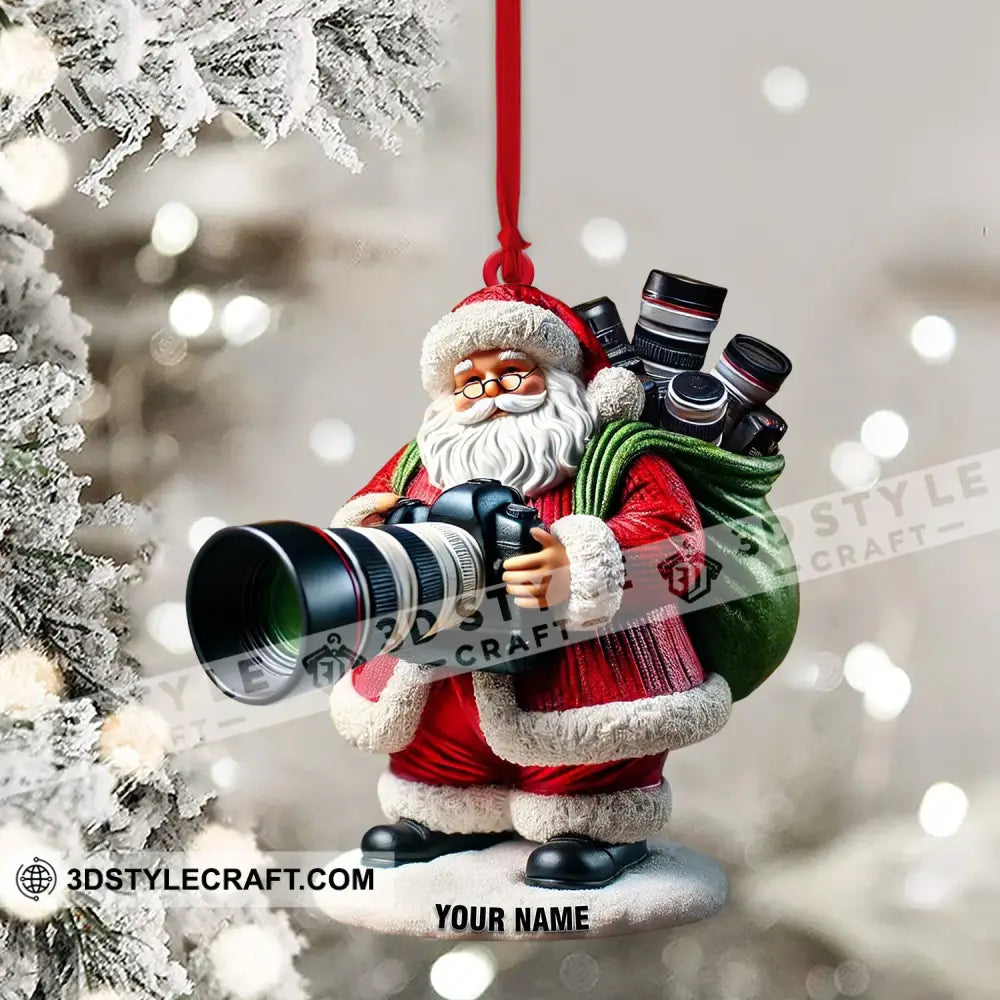 Santa Photographer Home Decor Christmas Ornament Personalized