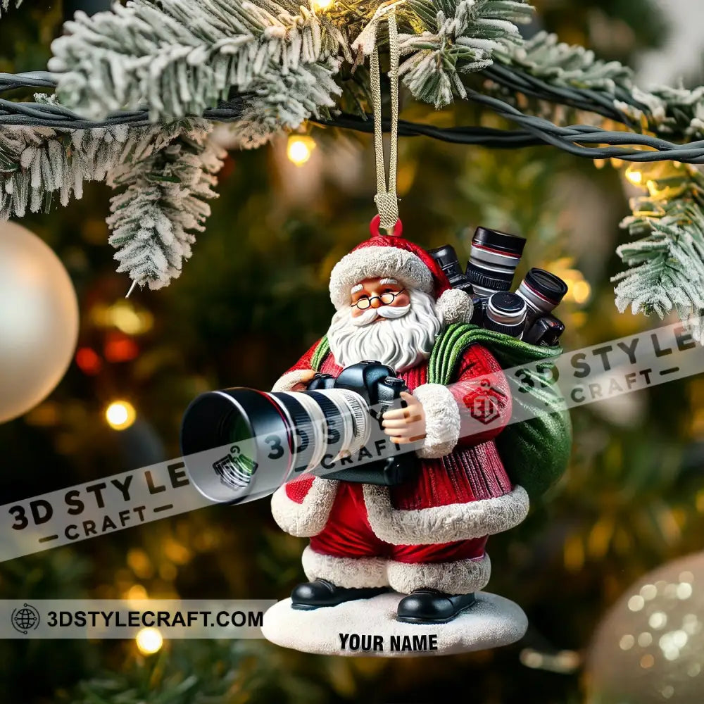 Santa Photographer Home Decor Christmas Ornament Personalized