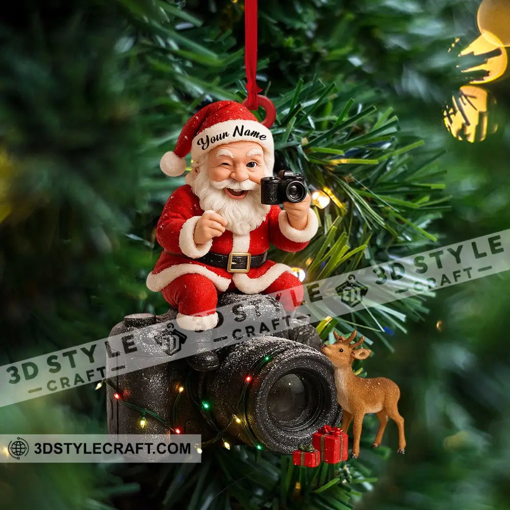 Santa Photographer Home Decor Christmas Ornament Personalized Ornament Ornament