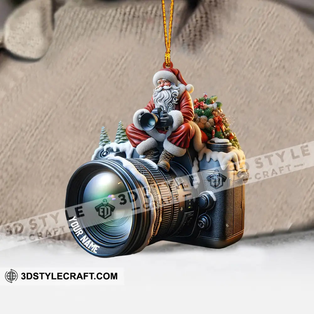 Santa Photographer Home Decor Christmas Ornament Personalized