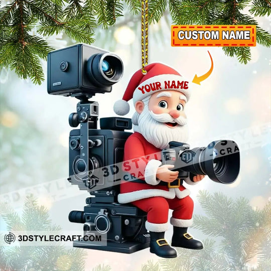 Santa Photography Home Decor, Christmas Ornament, Personalized Ornament style option 1
