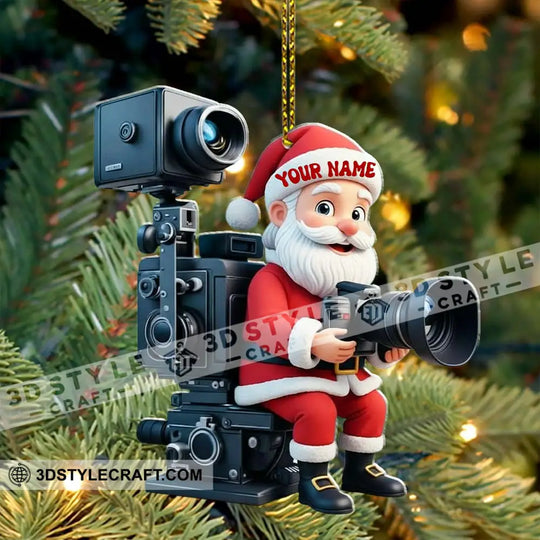 Santa Photography Home Decor, Christmas Ornament, Personalized Ornament style option 4