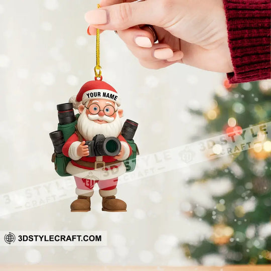 Santa Photography Home Decor, Christmas Ornament, Personalized Ornament style option 2