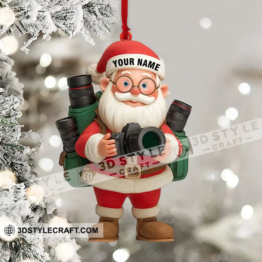 Santa Photography Home Decor, Christmas Ornament, Personalized Ornament style option 4