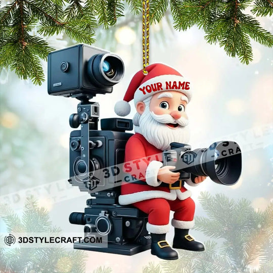 Santa Photography Home Decor, Christmas Ornament, Personalized Ornament style option 2