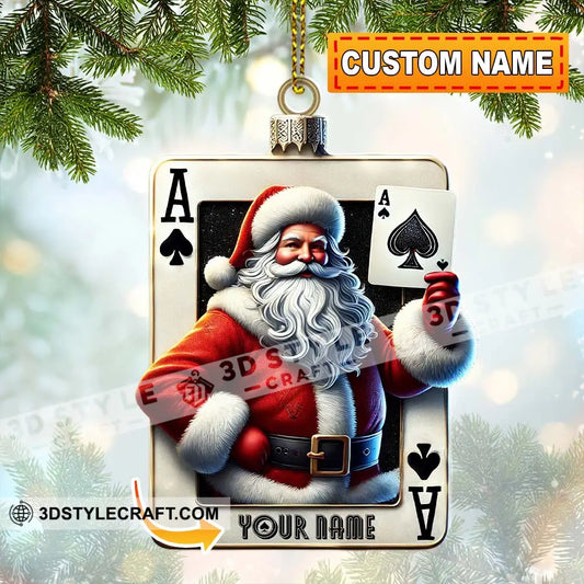 Santa Poker Ornament Personalized 3.54’’ / 1