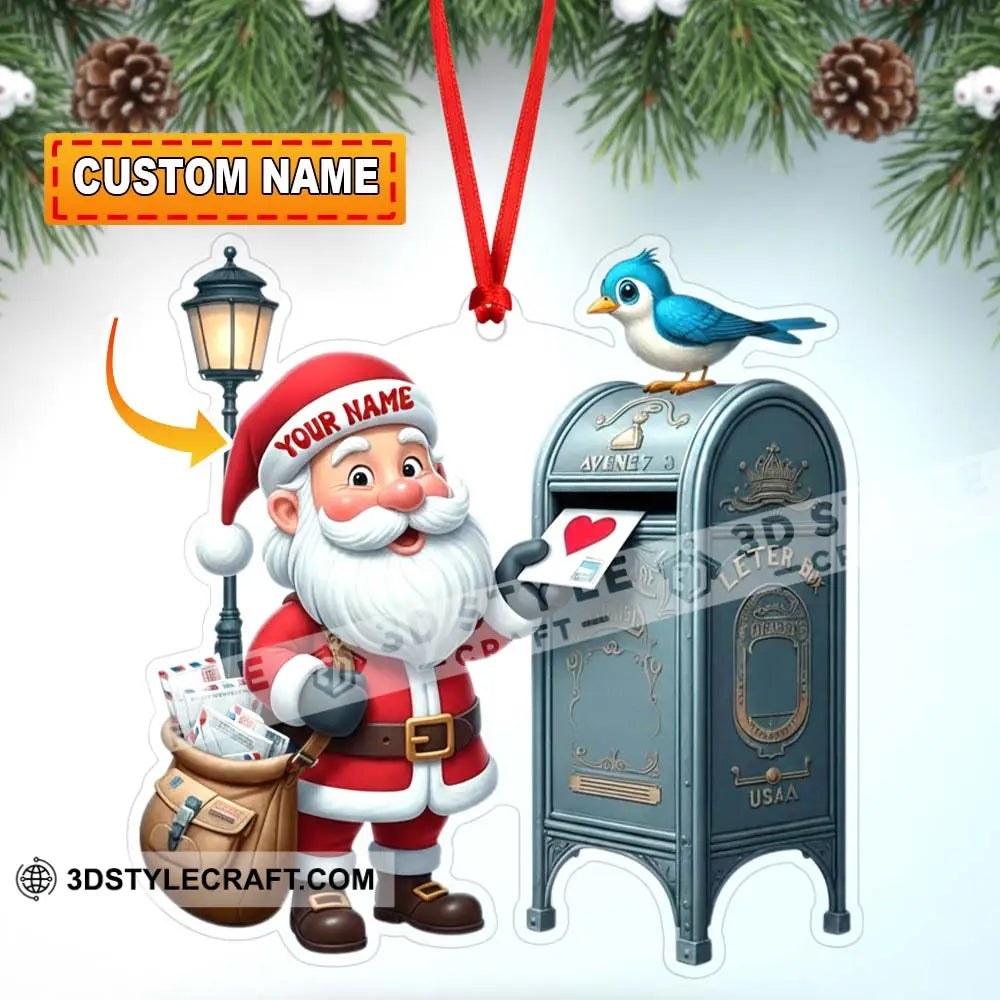 Santa Postman Christmas Home Decor Christmas Ornament Personalized Ornament 3.54’’ / 1 Ornament Ornament
