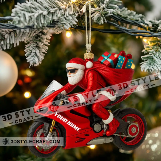 Santa Rider Home Decor, Christmas Ornament, Personalized Ornament style option 3