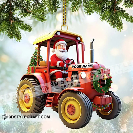Santa Rides Truck, Home Decor, Christmas Ornament, Personalized Ornament style option 2