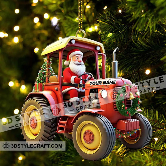 Santa Rides Truck, Home Decor, Christmas Ornament, Personalized Ornament style option 3