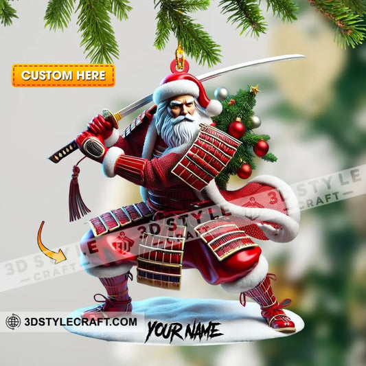 Santa Samurai Home Decor Christmas Ornament Personalized