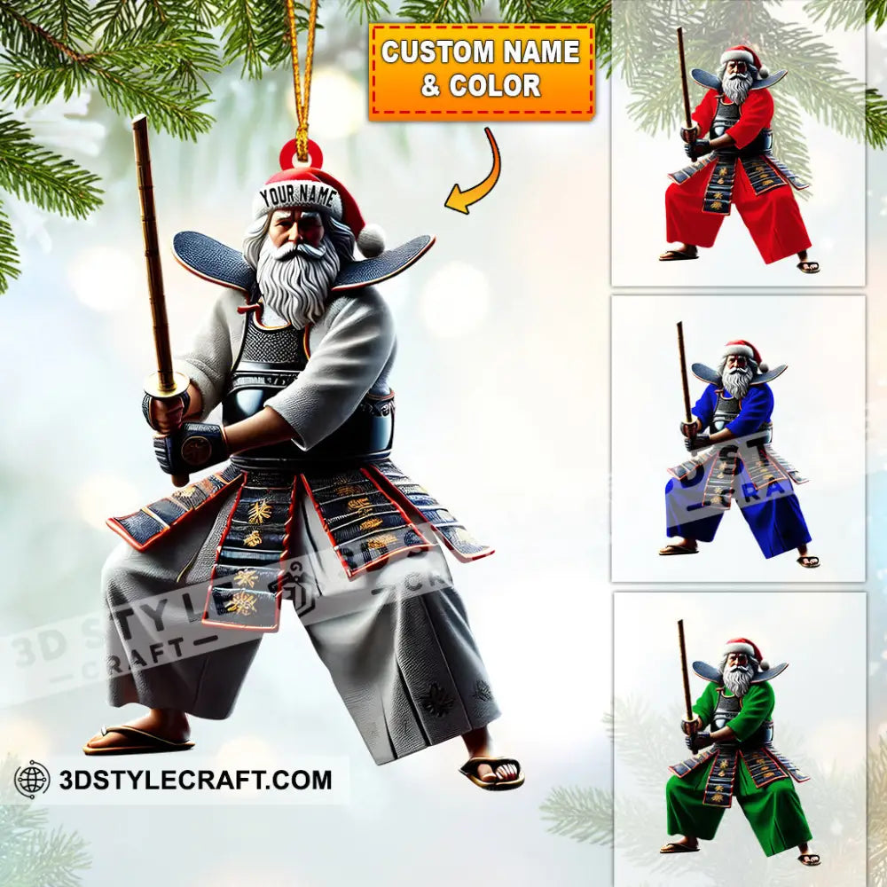 Santa Samurai Home Decor Christmas Ornament Personalized 3.54’’ / 1