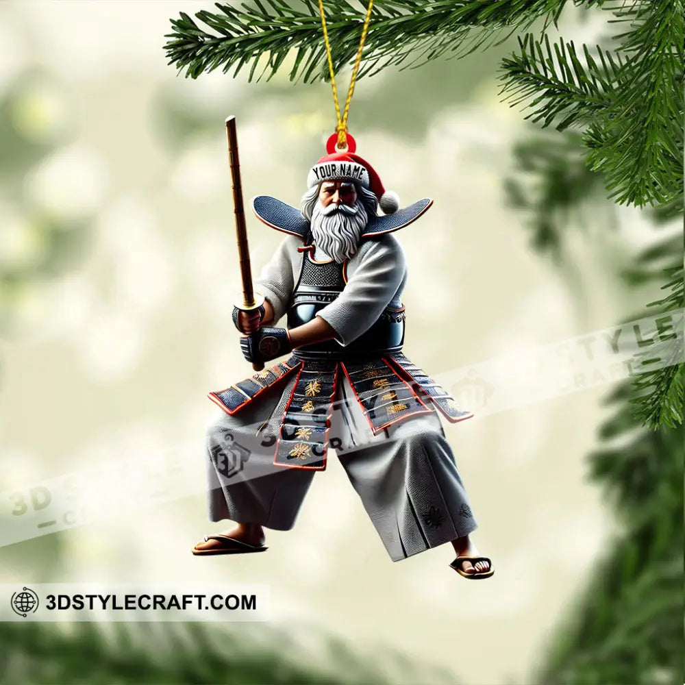 Santa Samurai Home Decor Christmas Ornament Personalized