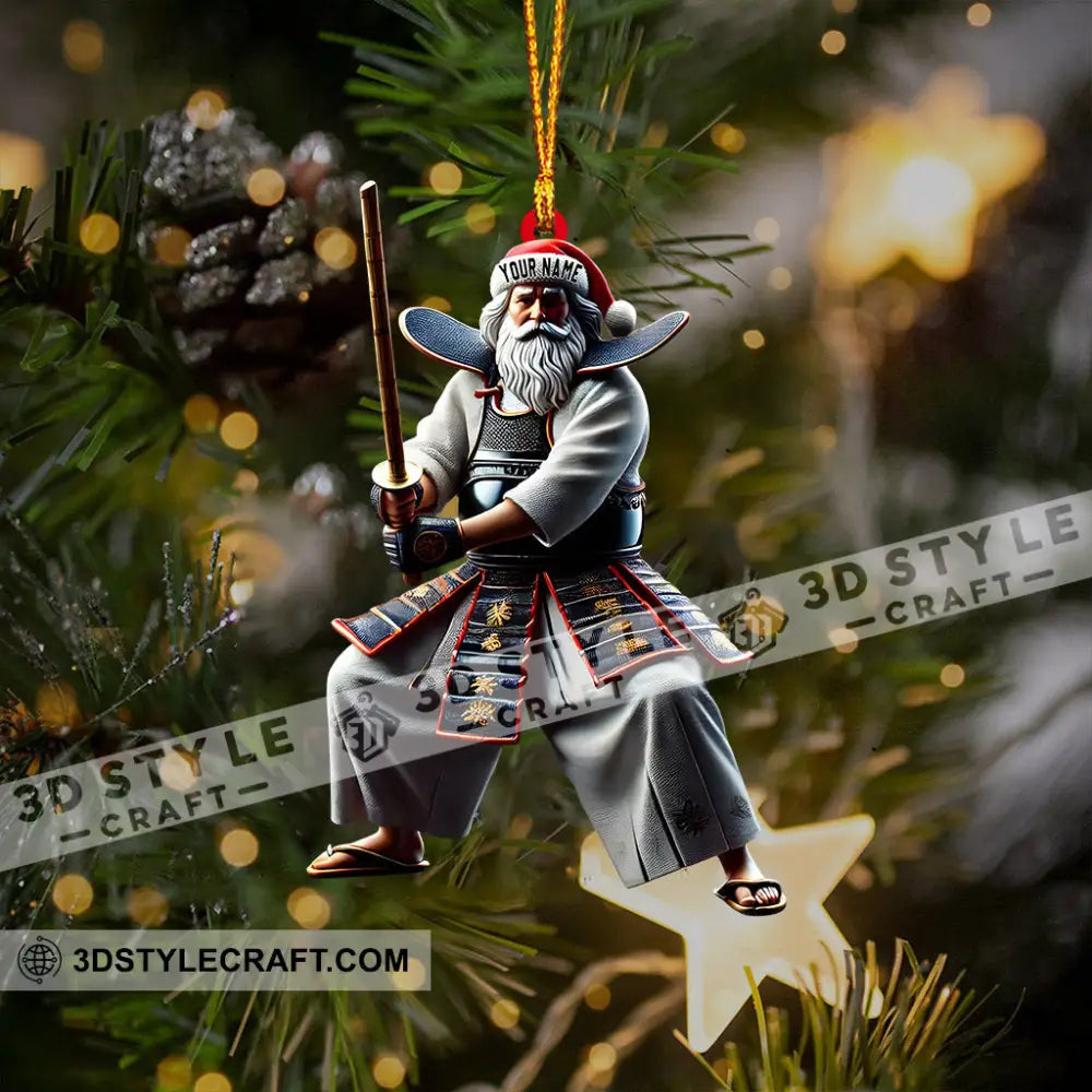 Santa Samurai Home Decor Christmas Ornament Personalized